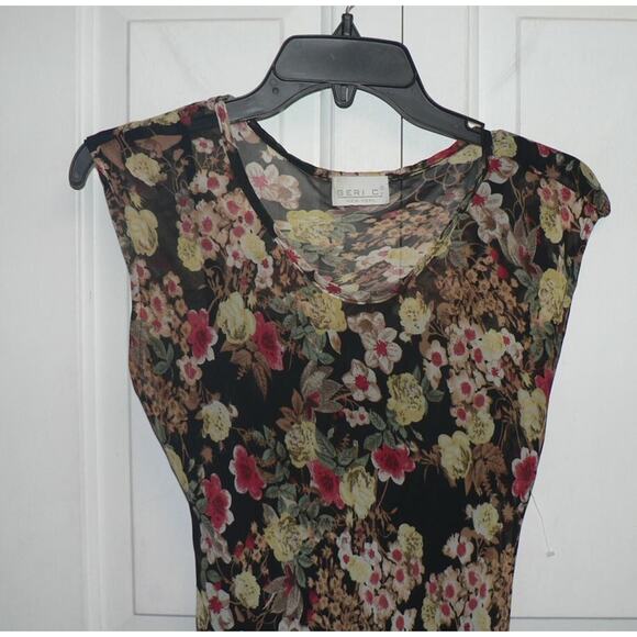 Geri C. New York Women's Sleeveless Round Neck Sheer Overlay with Slip Dress XS - Picture 2 of 3